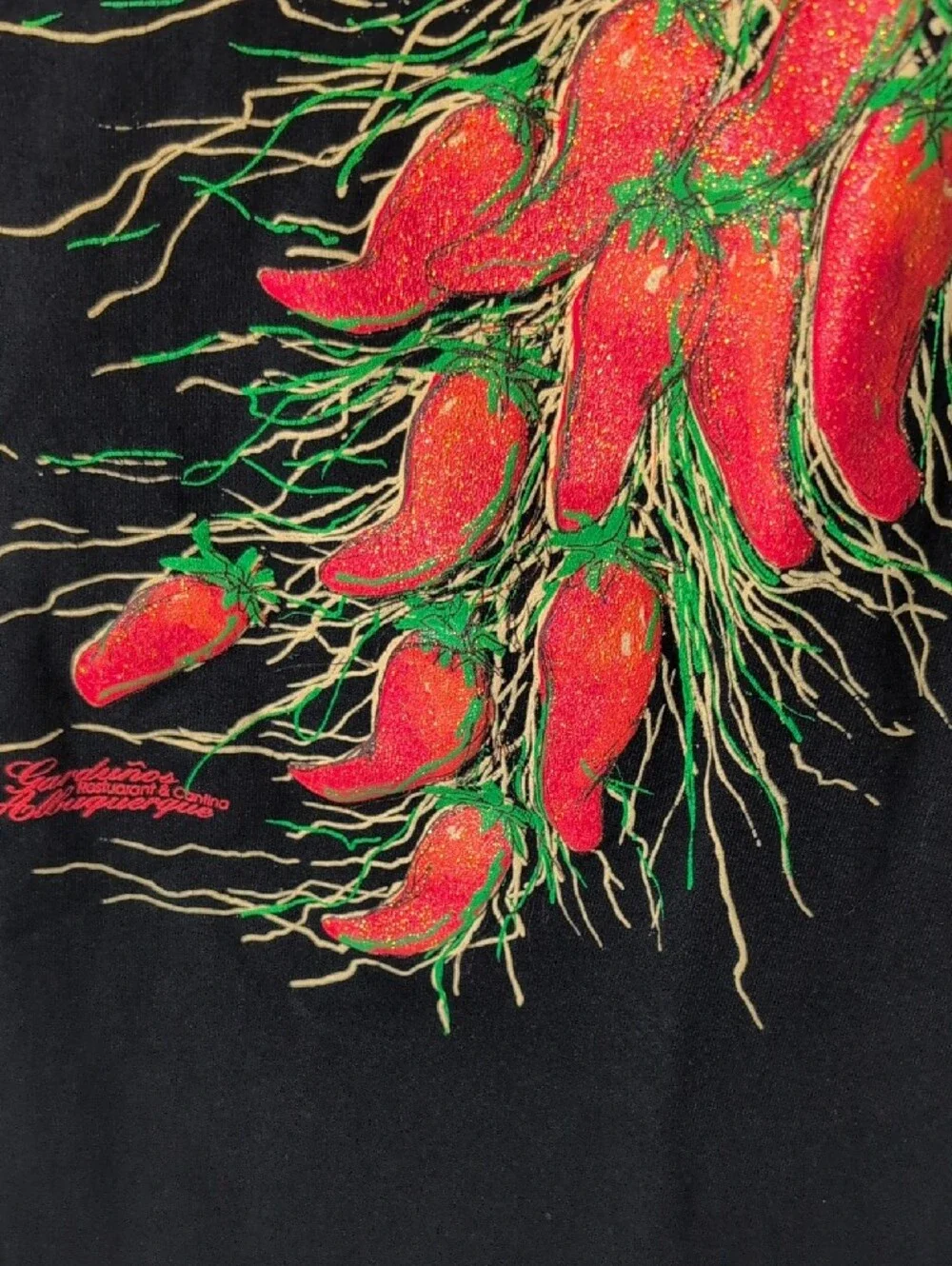 VTG 90's Anvil Adult XL Albuquerque Garunos with Red & Green Chili Cluster